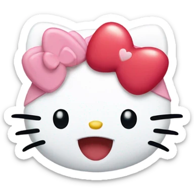 Hello kitty with heart eyes sticker