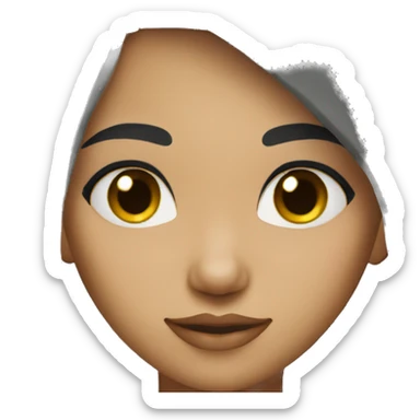  light skin indian girl wiht black hair sticker