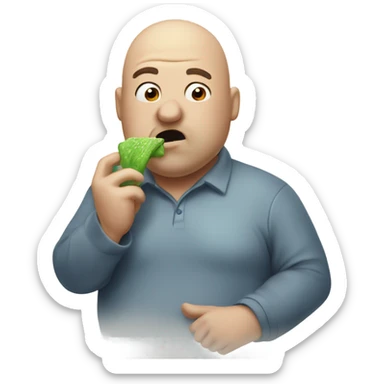 Fat balding guy with bad breath sticker
