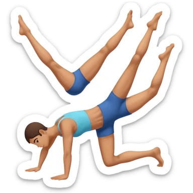 persona estirada con las piernas levantadas deporte sticker