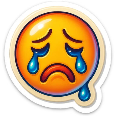 sad Tears rolling down face 
Mouth Pout
head down
 sticker