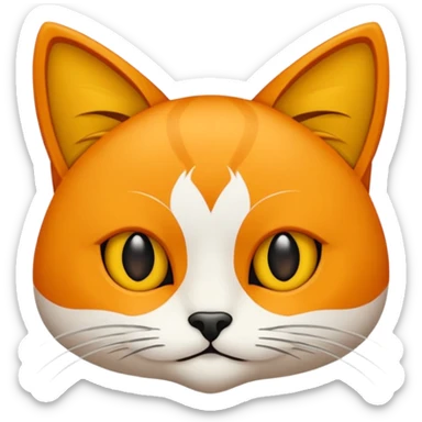 Kanatları olan denizin hemen üstünde uçan beyaz kanatlı turuncu sarı kedi sticker