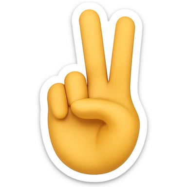 Recreate this exact hand and finger pose in normal emoji style with transparent background and white nails. Match the finger and hand position as closely as possible. Variant 4 with slight difference in nail length. sticker