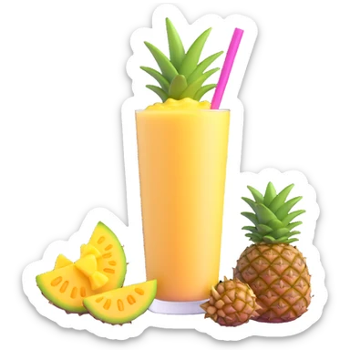 tropical smoothie with pineapple and coconut sticker