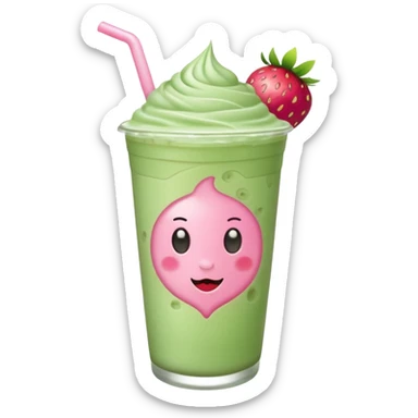 iced matcha latte strawberry  sticker