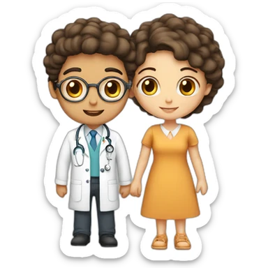 Jewish girl friendship with doctor Arabic boy sticker