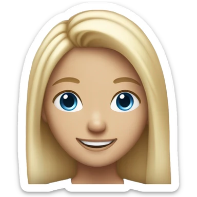 smiling girl with blonde hair and blue eyes sticker