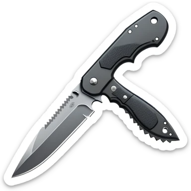 tactical knife with serrated edge sticker