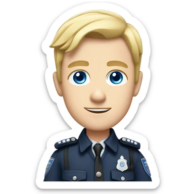 British policeman with blue eyes and blonde hair sticker