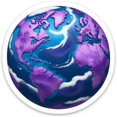 purple world earth sticker