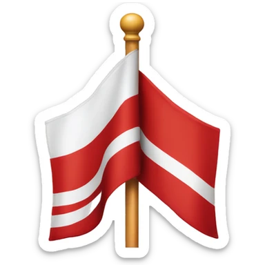 Red flag with left top corner to right bottom corner, diagonal white stripe, lying flag as a rectangle only - no other images sticker