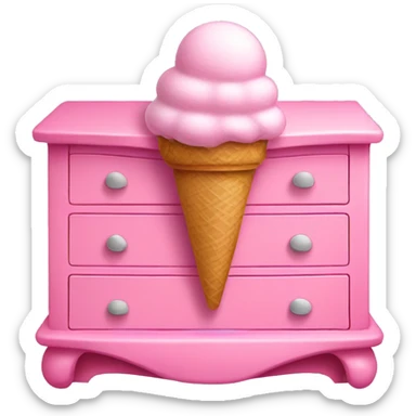 Pink dresser like ice cream sticker