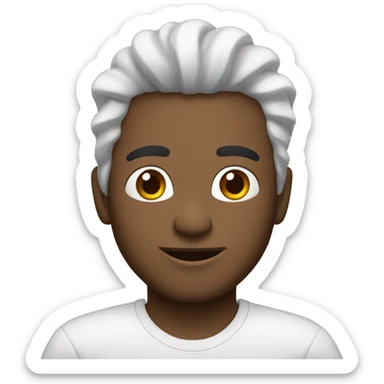 Chico blanco de pelo negro rizo  sticker