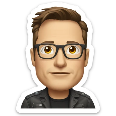 elon musk wit rocket glasses sticker