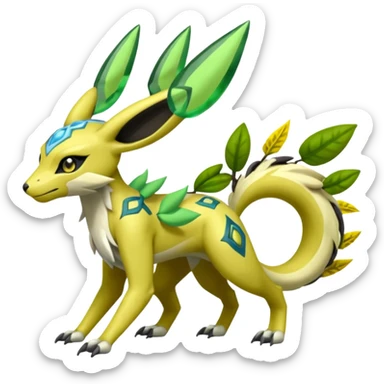  Exotic Planty Meloetta-Zygarde-Zeraora-Renamon-Protogen-Palkia-hybrid-fusion-Fakémon-creature, full body sticker