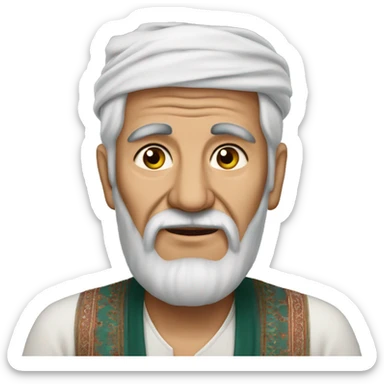 Old Turkmen man reaslistic sticker