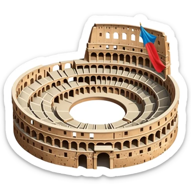 An emoji of the ancient Roman Colosseum. It is shown as a massive oval amphitheater with arched entrances and tiered seating.

 sticker
