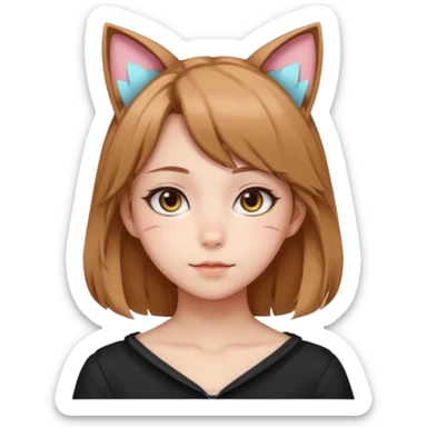 Cat human girl 18 years anime sticker