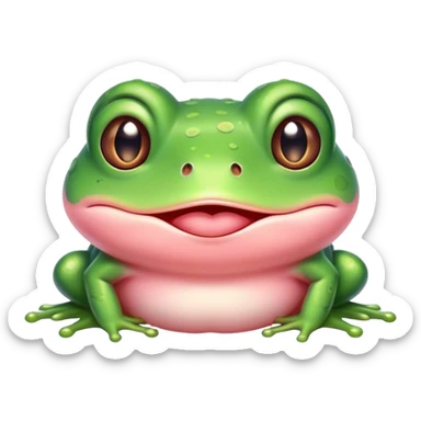 cute frog cheeks blushing sticker