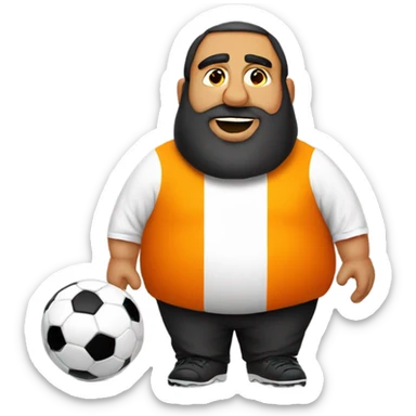Very Fat arab man play soccer orange sticker