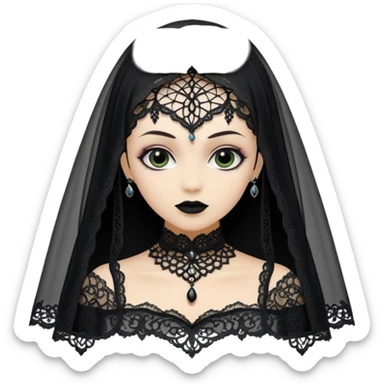 a black veil dark gothic sticker
