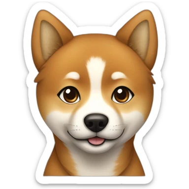 Cute Shiba-dog Accompanied by a middle age woman with brown and curly hair sticker
