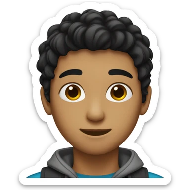  Teen, male, black hair,  sticker