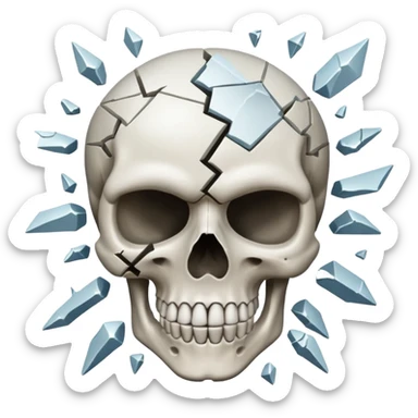 Skull with head explode sticker