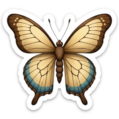 Dead butterfly with wings and the body seperate  sticker