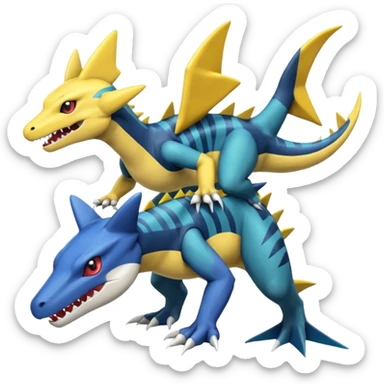 Zeraora-Sharpedo-Garchomp-Ampharos-Rhypherior-Sceptile-fusion sticker