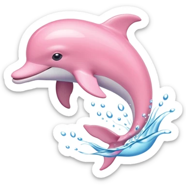 Pale pink dolphin sticker
