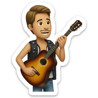Un hombre despechado con una guitarra  sticker
