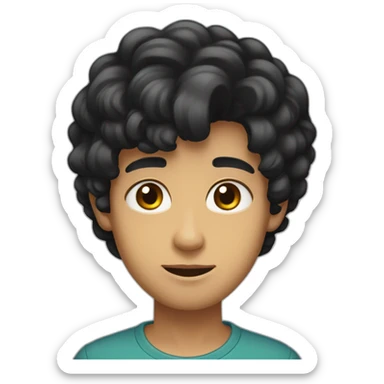 Black hair positive canthal tilt, oval face, facial harmony big eyes, facial symmetry handsome male sticker