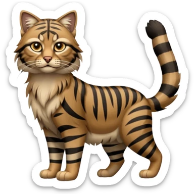 Realistic wild natural Syrian Wildcat, full body sticker