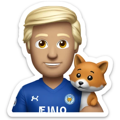 Donald trump as a Leicester supporter with fox  sticker