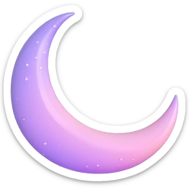 Sparkly glossy Pastel lilac-gradient crescent sticker