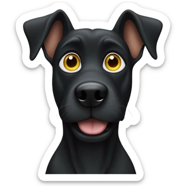 Black dog sniffing salt sticker