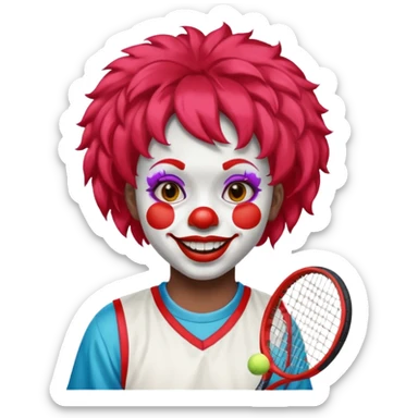 tennis player black clown child sticker