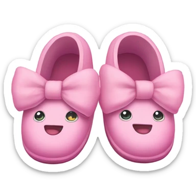Slippers with bows sticker