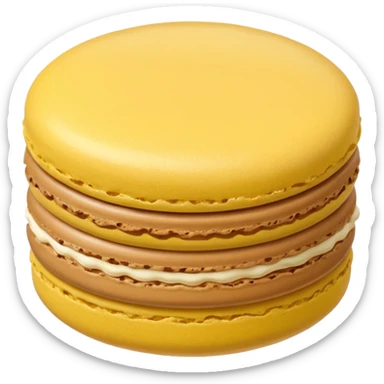 a single of yellow macaron with brown cream



















 sticker