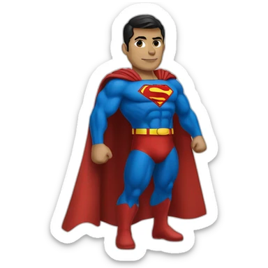 Superman wearing a costume in the Iraqi flag sticker