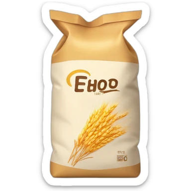 Flour bag with wheat on the front packaging  sticker