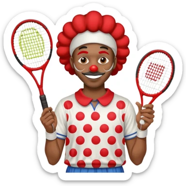 tennis player black clown man sticker