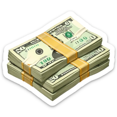 a second hand item to be sold, cash notes, transactions,  sticker