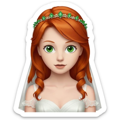 Redhead bride with green eyes sticker