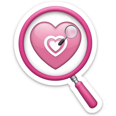 mix light pink dark pink and white girly wifi internet logo with a magnifying glass sticker