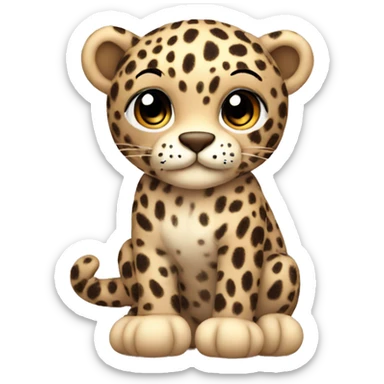 whole body of leopard in jellycat style sticker