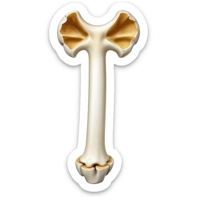 a femur bone with osteoporosis sticker