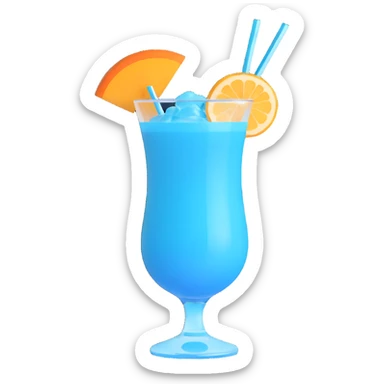 blue curaçao tropical cocktail in a hurricane glass sticker