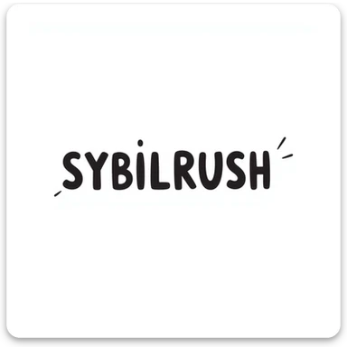 The text "SYBILRUSH" written clearly sticker